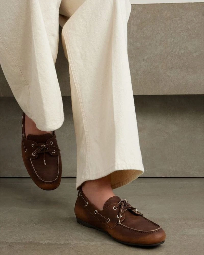 Women's Classic Unlined Leather Boat Shoes