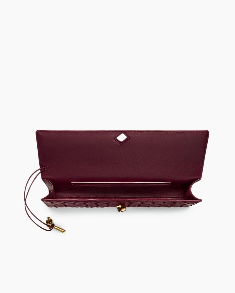 Classic Leather Top Handle Clutch with Knot Closure