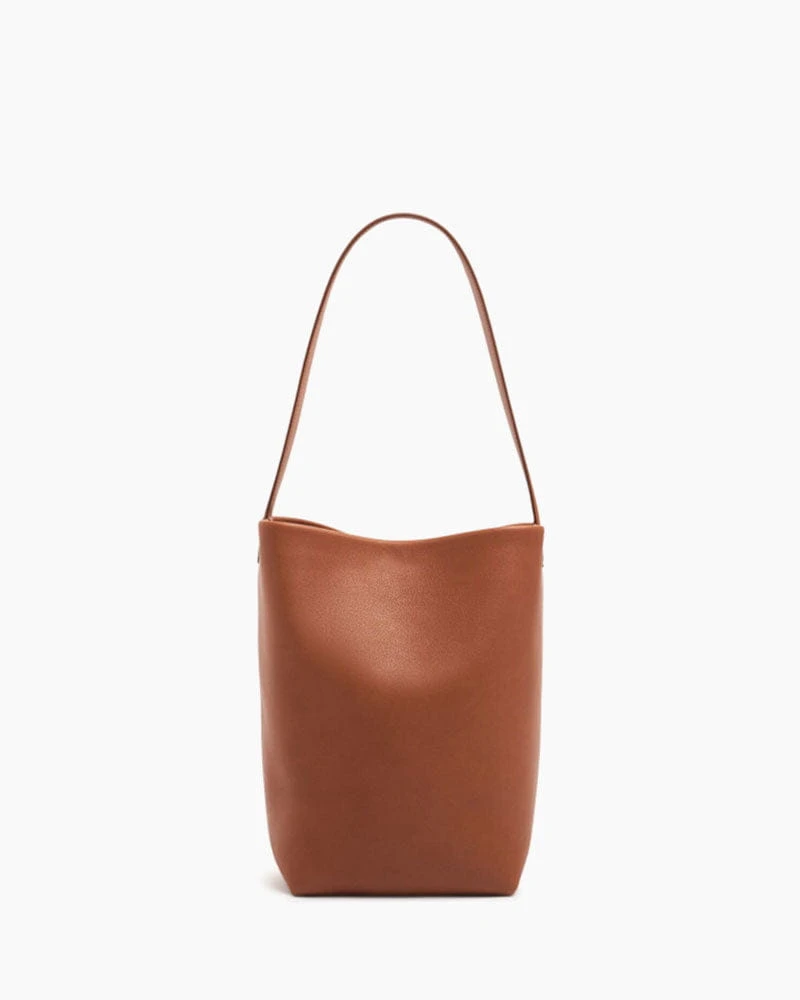 Vespera Calfskin Self Tie Bucket Bag Dark Cuir