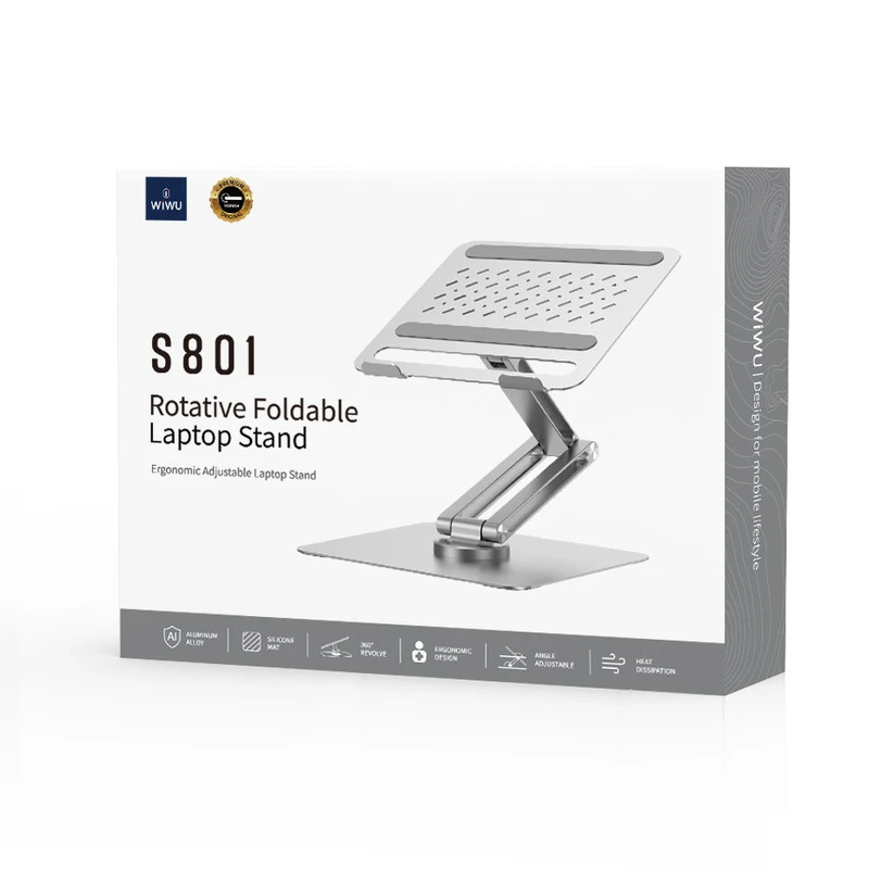 S801 Rotative Foldable Laptop Stand Argento