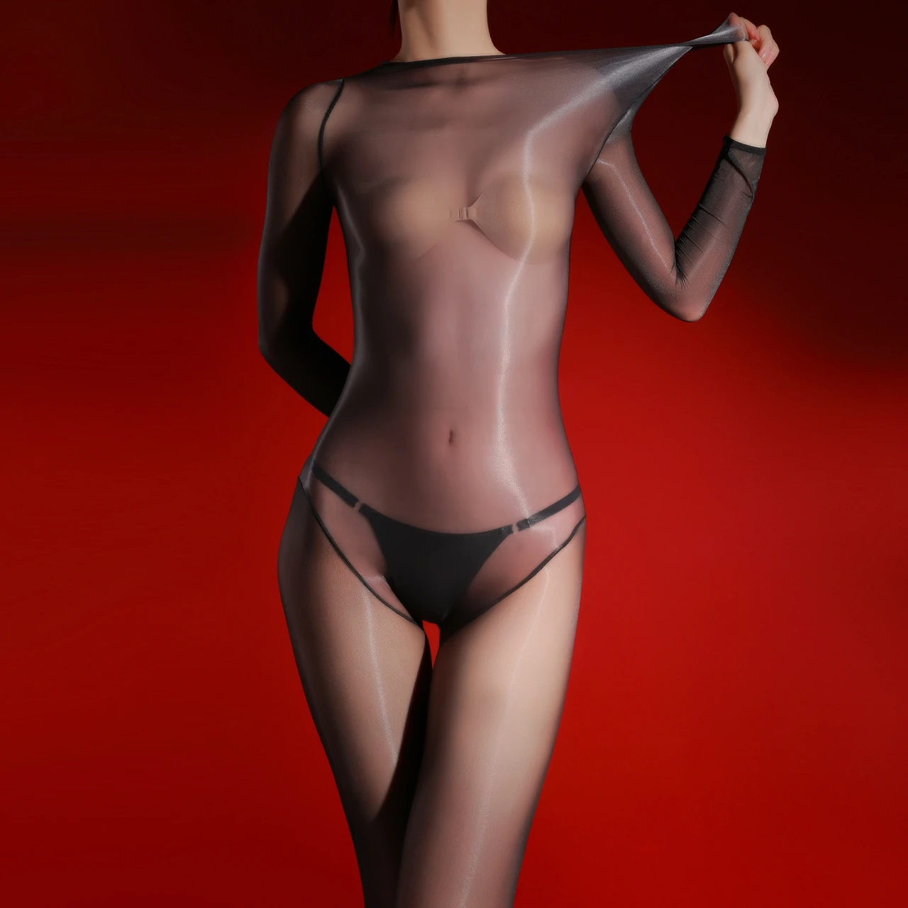 TTYPFS Sheer Bodystocking with Intricate Pattern Design — Full-Body Sensual Lingerie