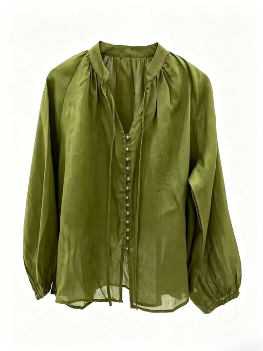 new chinese style ramie top