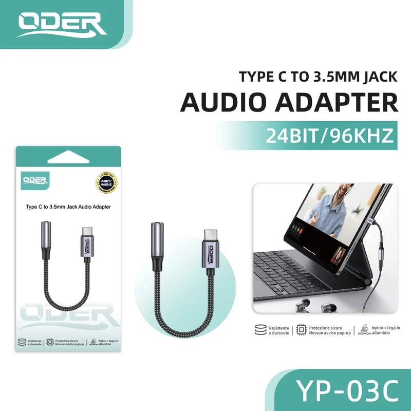 ODER YP-03C ADATTATORE AUDIO TYPEC-3.5MM JACK
