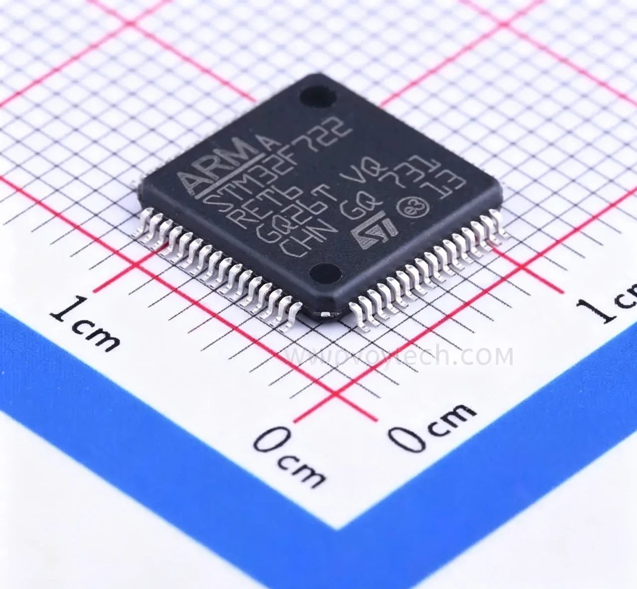 STM32F722RET6 STMicroelectronics 32-bit Microcontroller IC Arm Cortex-M7 216MHz LQFP64 Embedded MCU