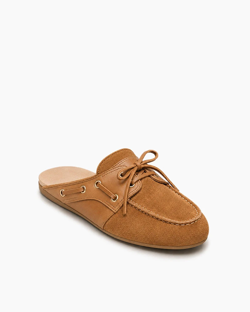 Casual Weekend Brown Slide-On Suede Mules
