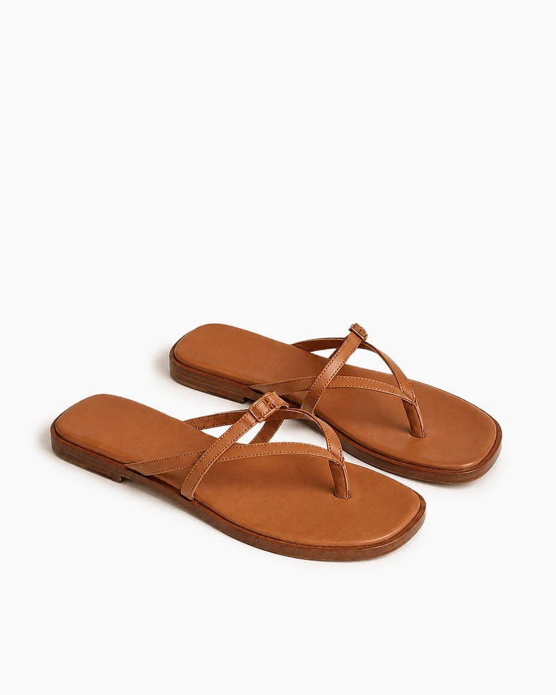 Casual Beach Day Minimal Strappy Flat Sandals