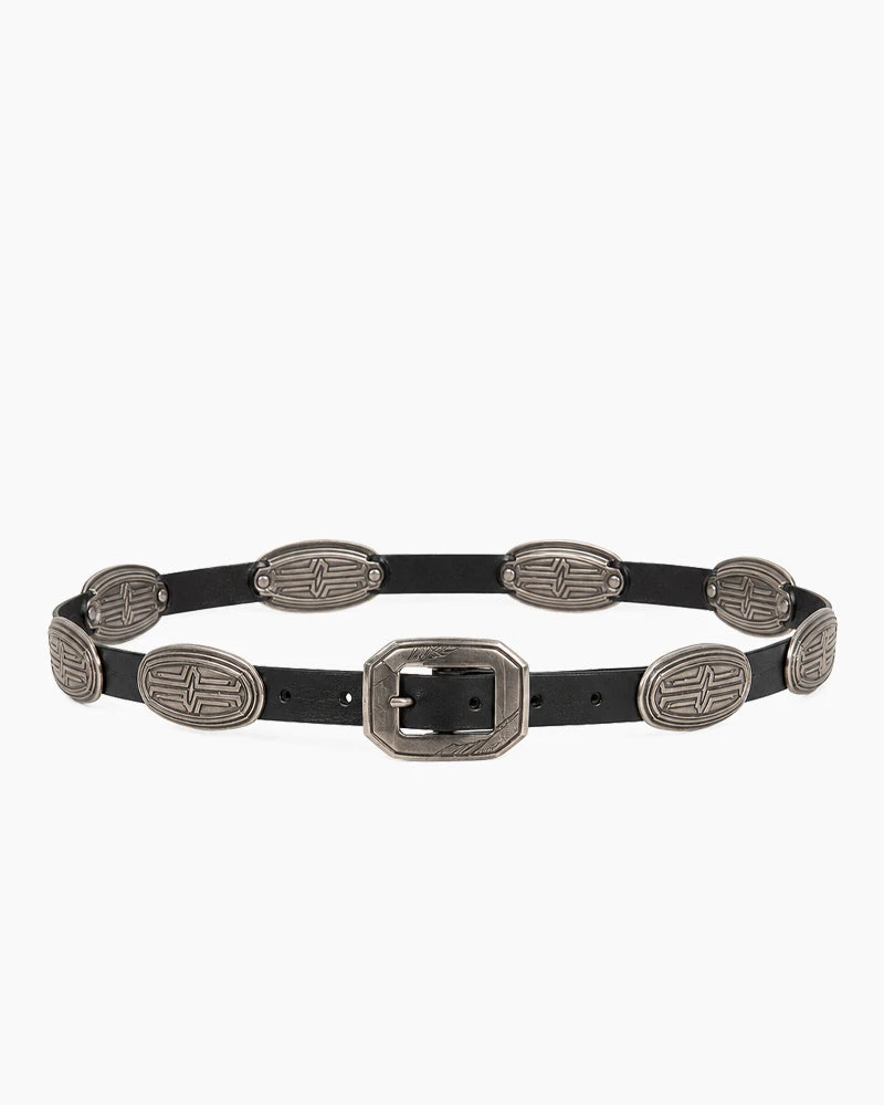 Vintage Studded Leather Concho Belt