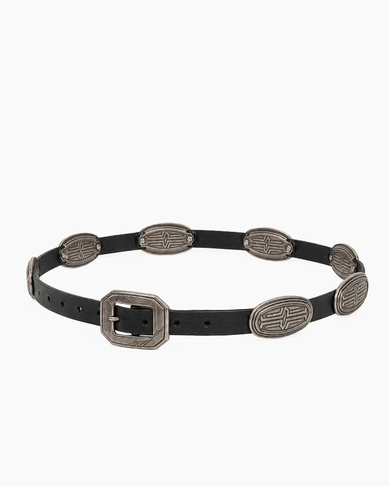 Vintage Studded Leather Concho Belt