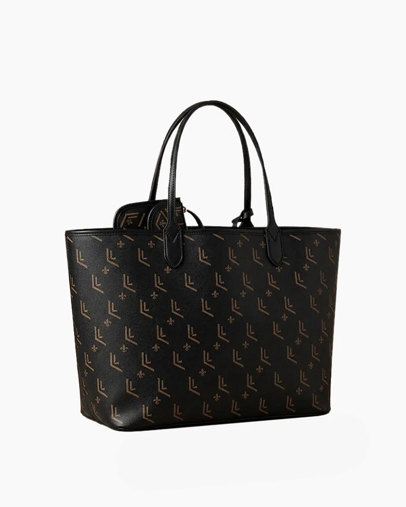 Everyday Commute Monogram Leather Tote Bag-Red