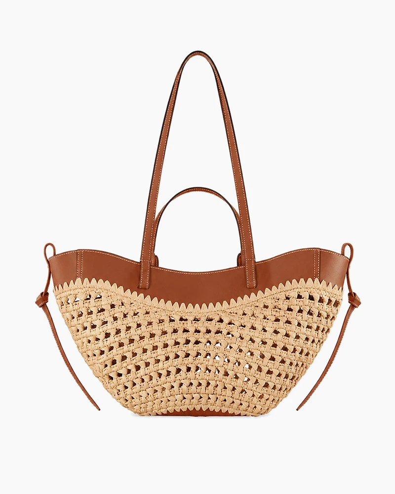 Women's Chic Mini Raffia Top Handle Bag