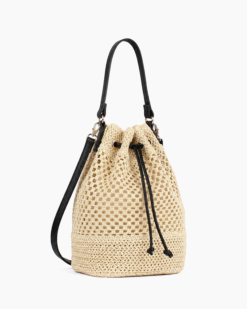 Artisan Crochet Raffia Bucket Bag