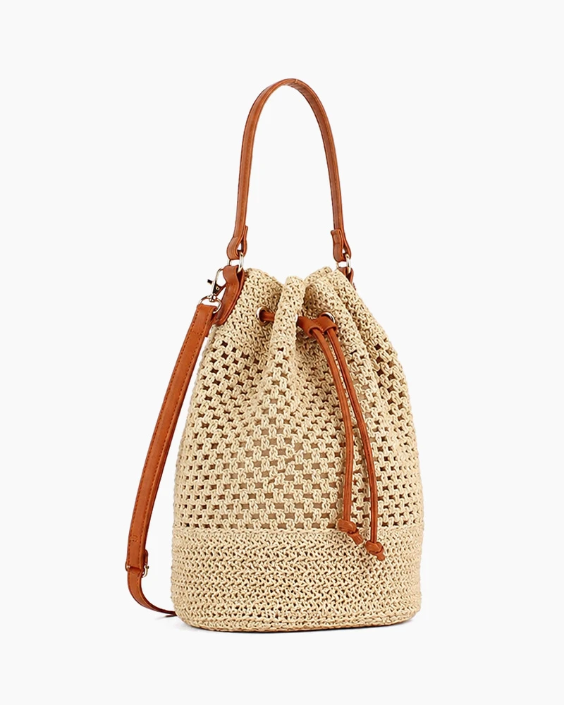 Artisan Crochet Raffia Bucket Bag