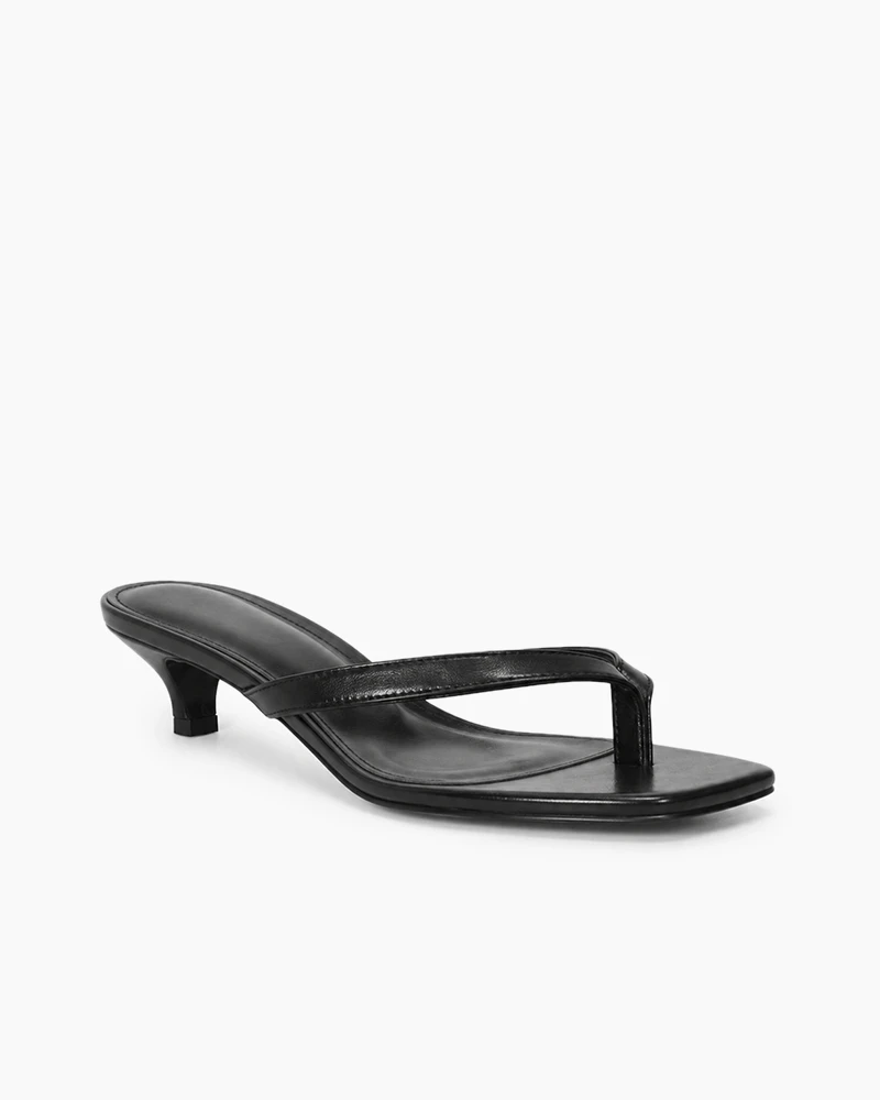 City Evening Leather Kitten Heel Sandal