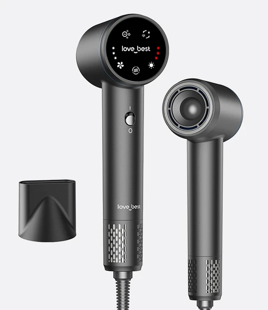 Hair Dryer with Diffuser, Ionic High-Speed Blow Dryer 600 Million Negative Ions, Fast Drying, Quiet & Lightweight Hair Dryer for Women & Men, Smart Touch Screen Professional Hairdryer for Curly Hair