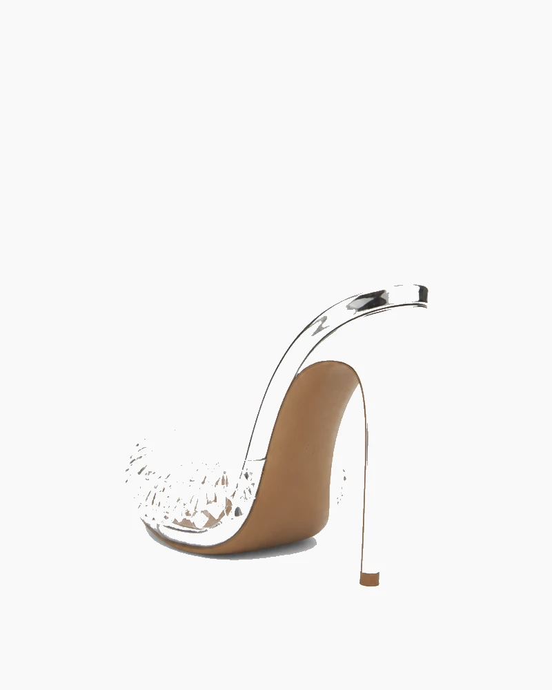 Glamorous Party Crystal Ruffle Stiletto Mules