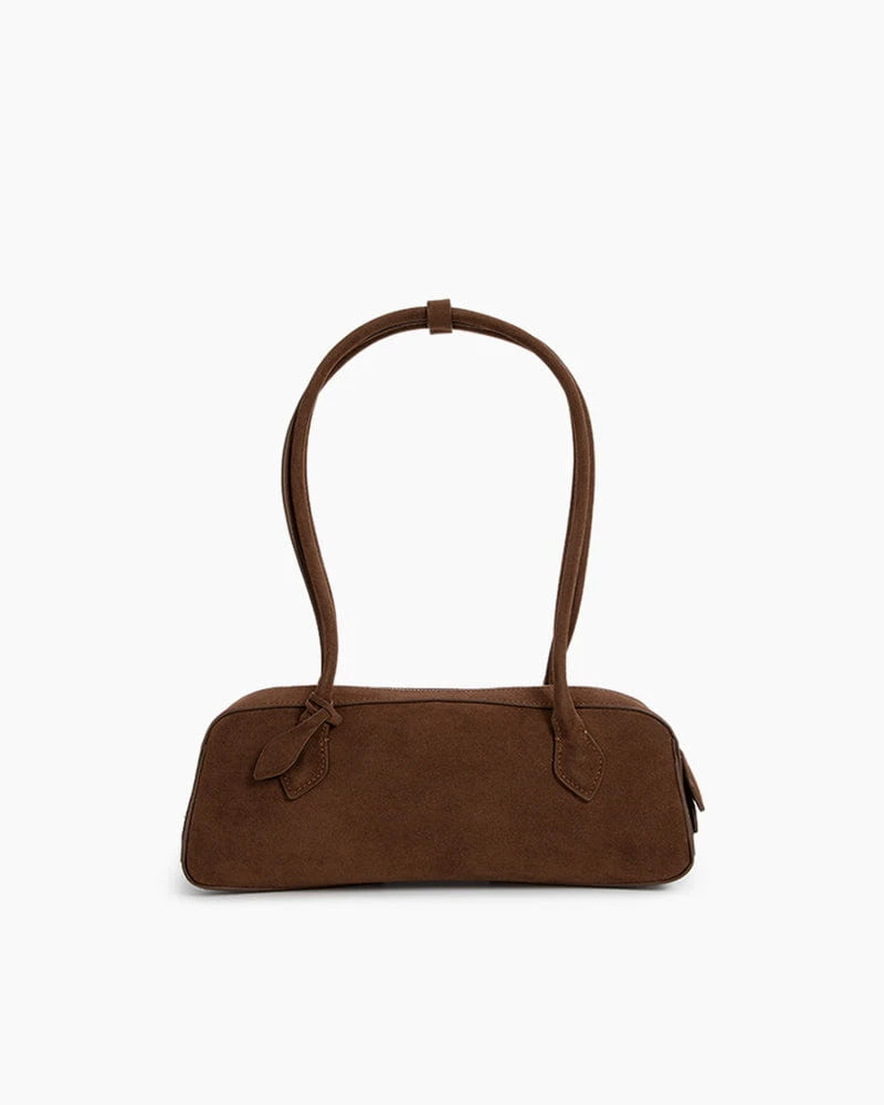 Vespera Suede Calfskin Double Zip Tote Shoulder Bag