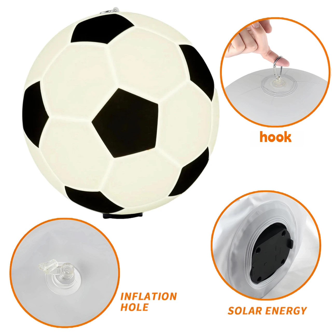 Solar LED Soccer Light, RGB Color IP65 Waterproof RGBW LED Bulbs with Remote Control for World Cup Decorations 2026