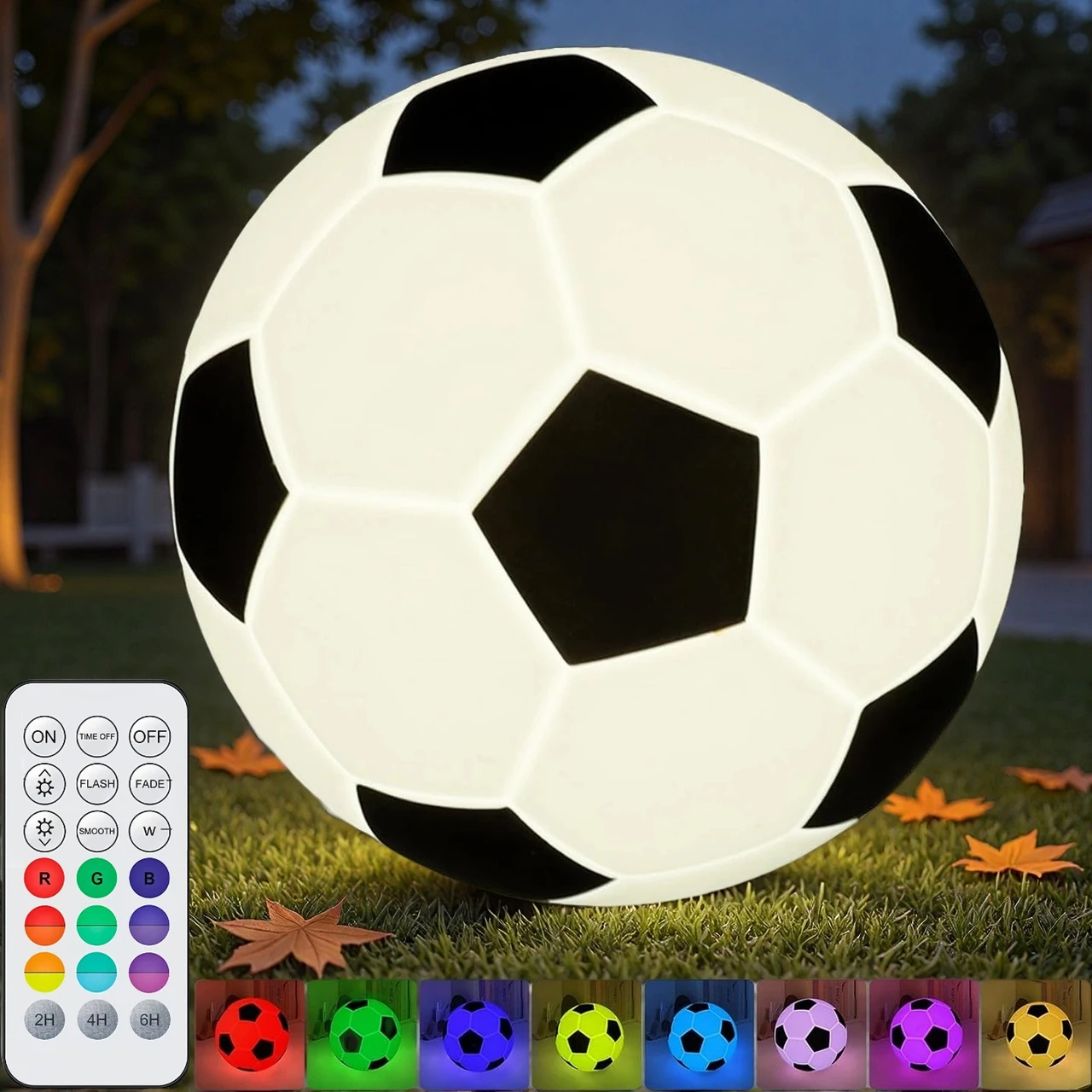 Solar LED Soccer Light, RGB Color IP65 Waterproof RGBW LED Bulbs with Remote Control for World Cup Decorations 2026