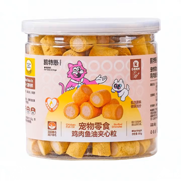 New Cat Treats: Hair-Removal Cat Grass Freeze-Dried Puffs with Freeze-Dried Raw Bone-and-Meat Filling for Adult and Kitten Main Meals