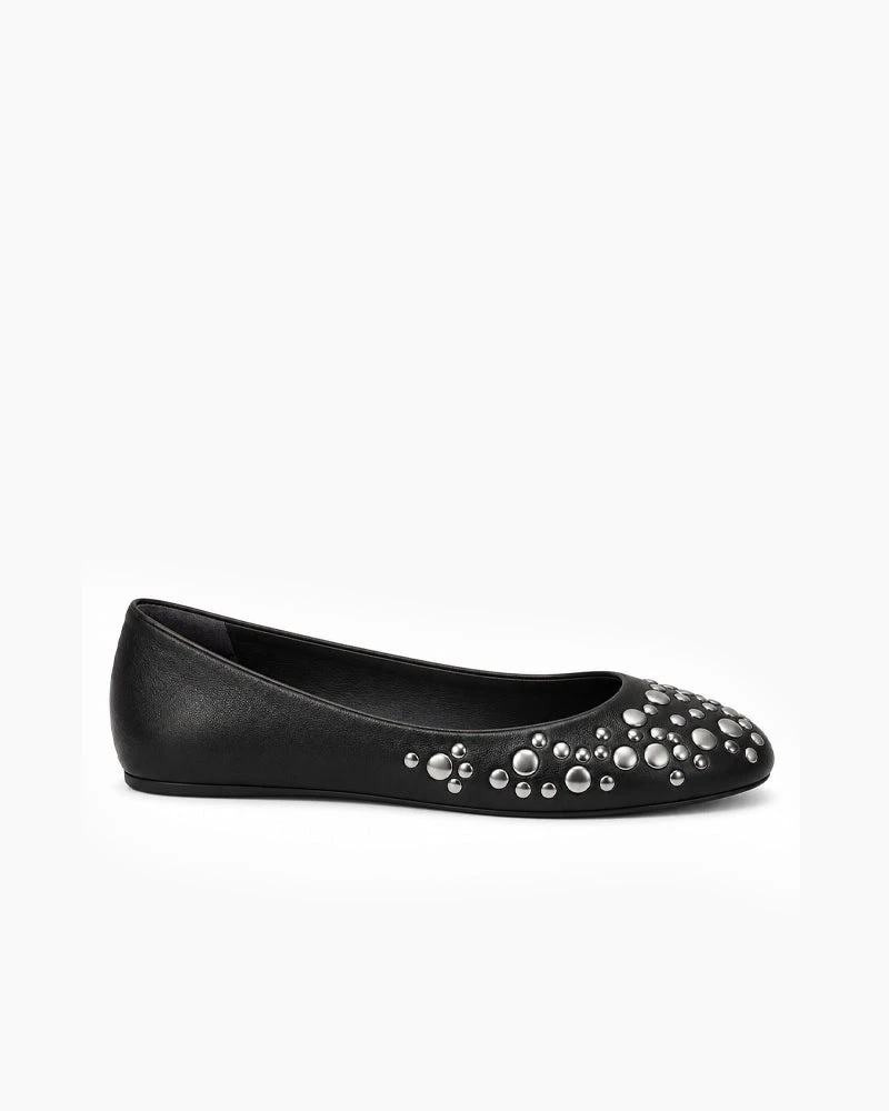 Urban Party Studded Leather Ballet Flats