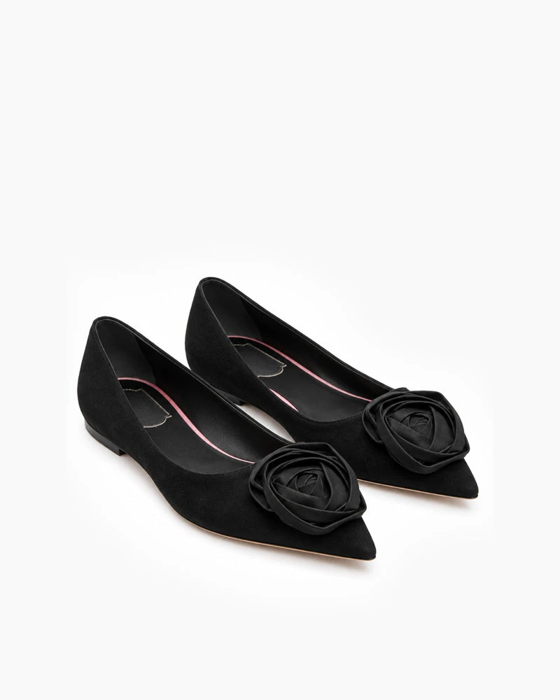 Romantic Rose Decorated Casual Ballet Flats