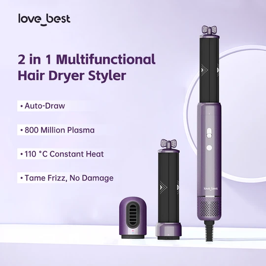 2-in-1 Air Styler & Hair Dryer, Auto-Curlers