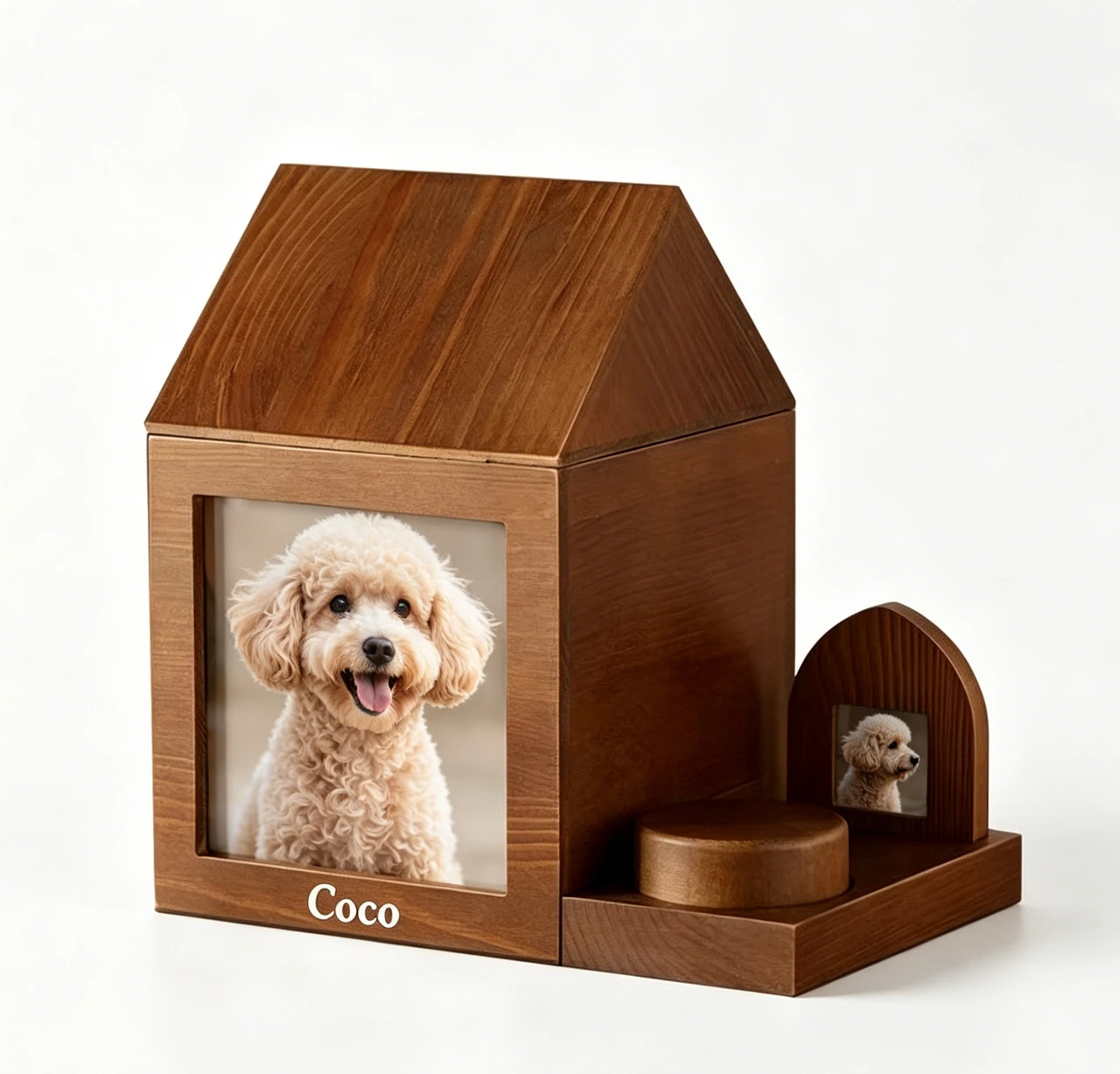 Personalized Wooden Pet Urn with Photo