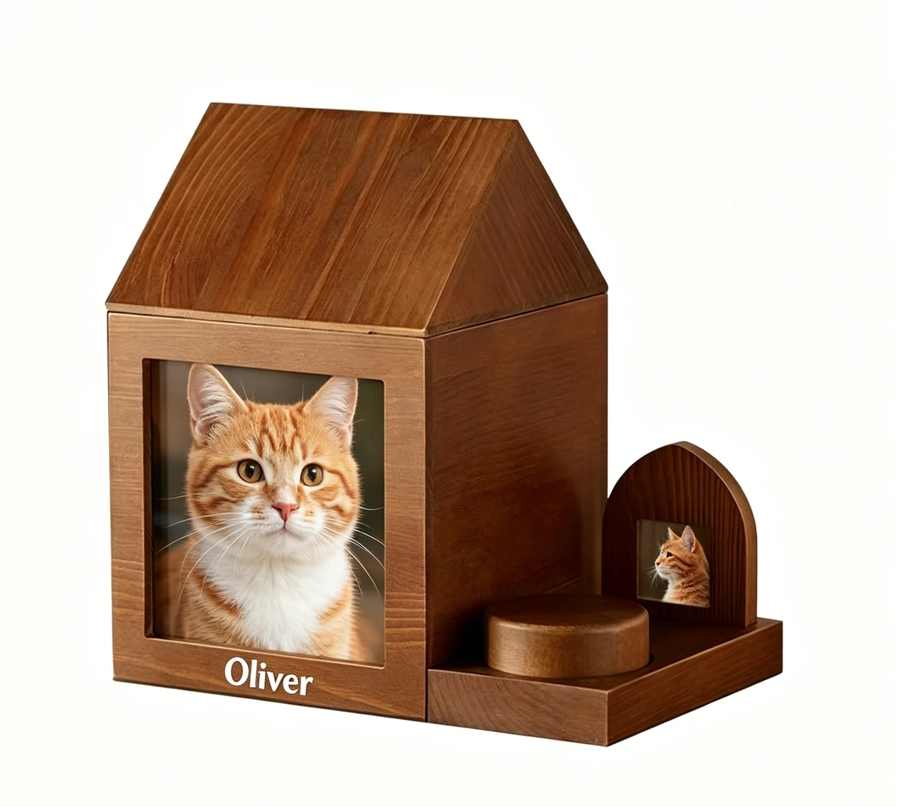 Personalized Wooden Pet Urn with Photo