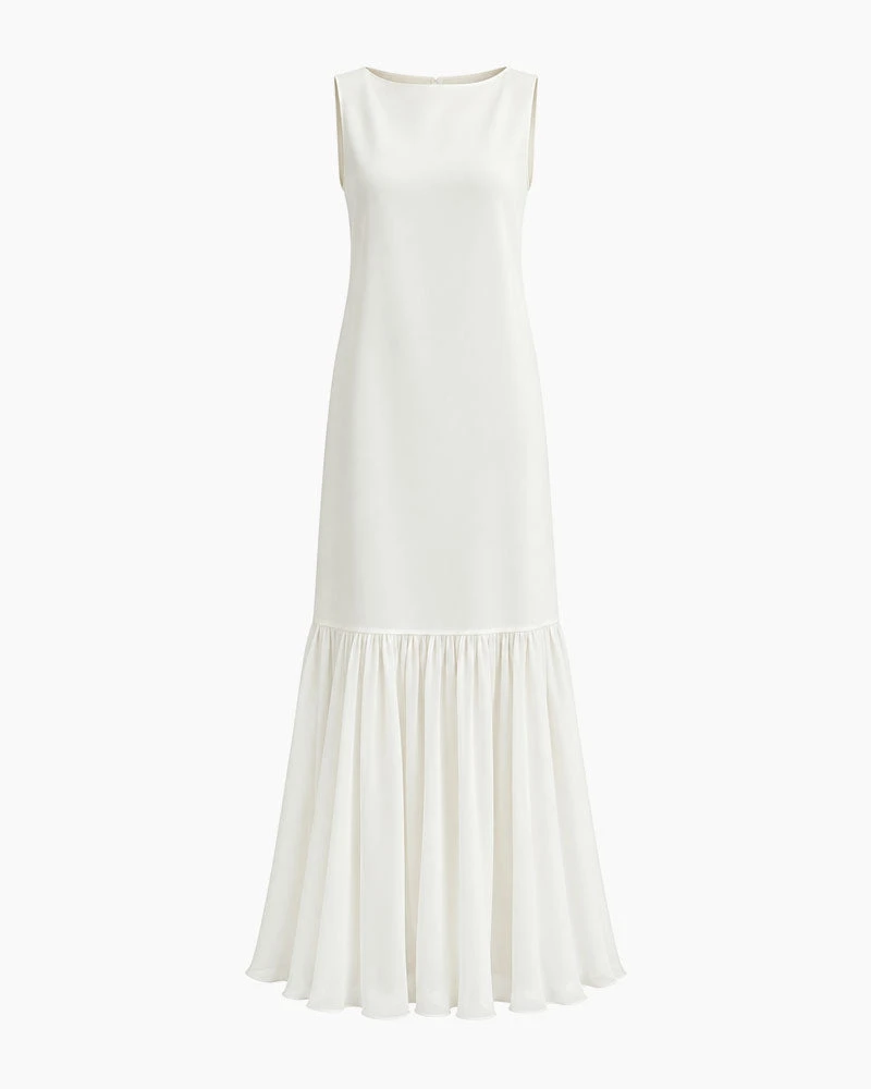 Minimalist Sleeveless Tiered Maxi Dress