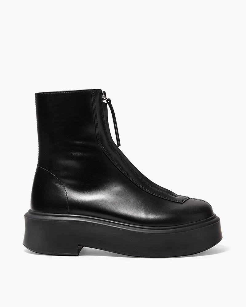 Urban Commute Front Zip Platform Ankle Boots