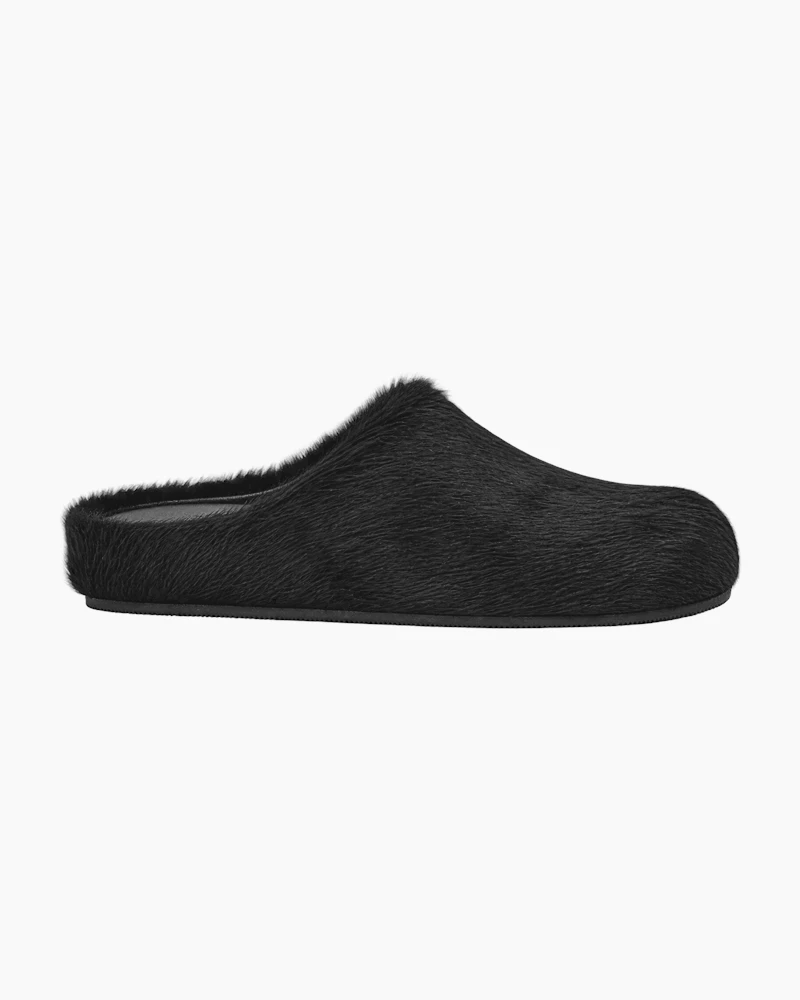 Designer Calf Hair Mules Real Fur Flat Clogs Slippers