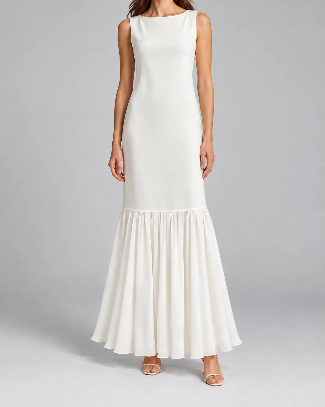 Minimalist Sleeveless Tiered Maxi Dress