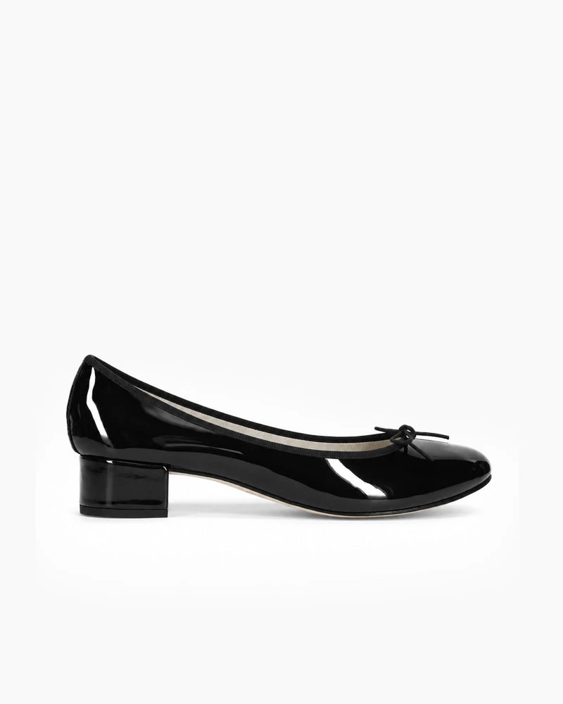 Women's Patent Leather Ballet Flats with Bow Detail