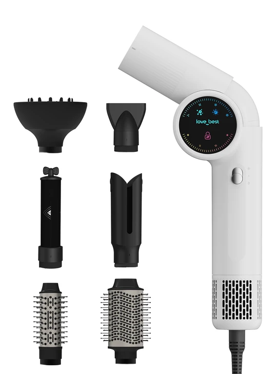 6 in 1 Professional Hot Air Styler & Straightener, Fast Drying