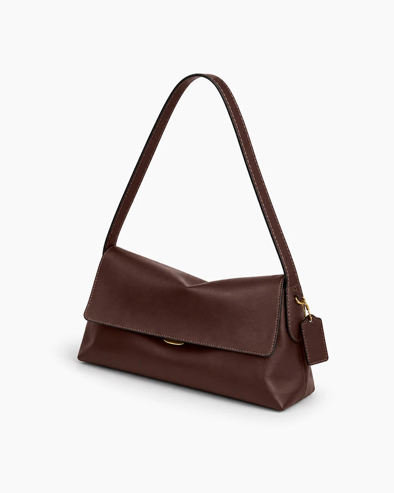 Minimalist Leather Flap Shoulder Bag For Everyday