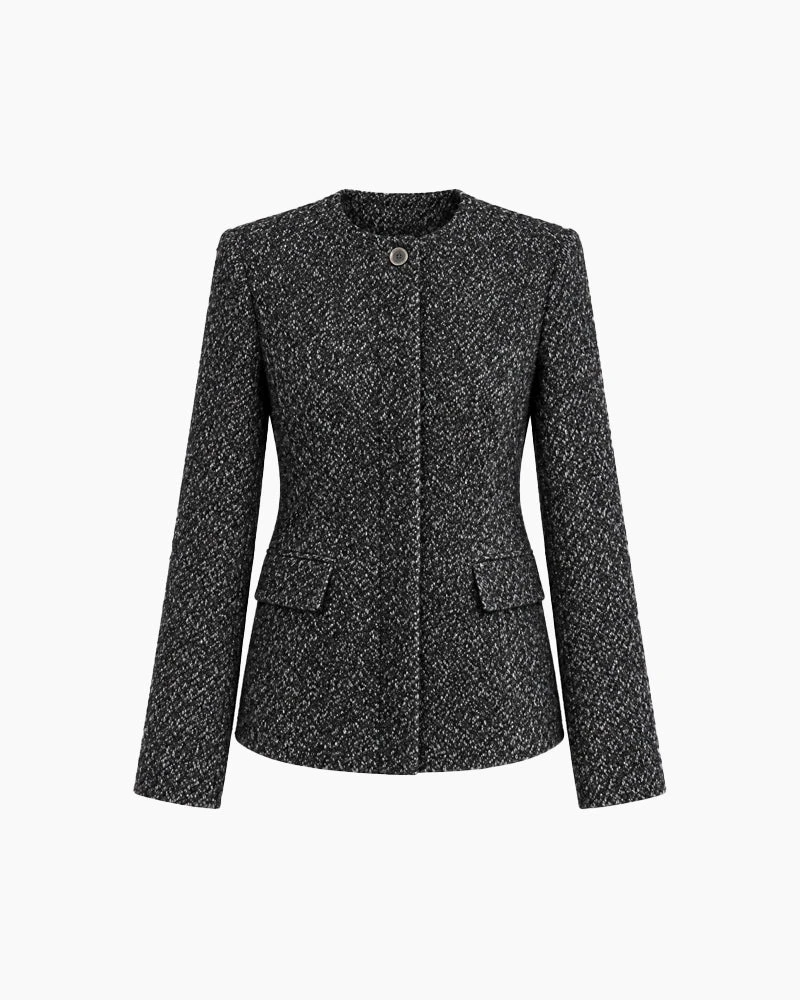 City Commute Herringbone Cotton Buttoned Jacket