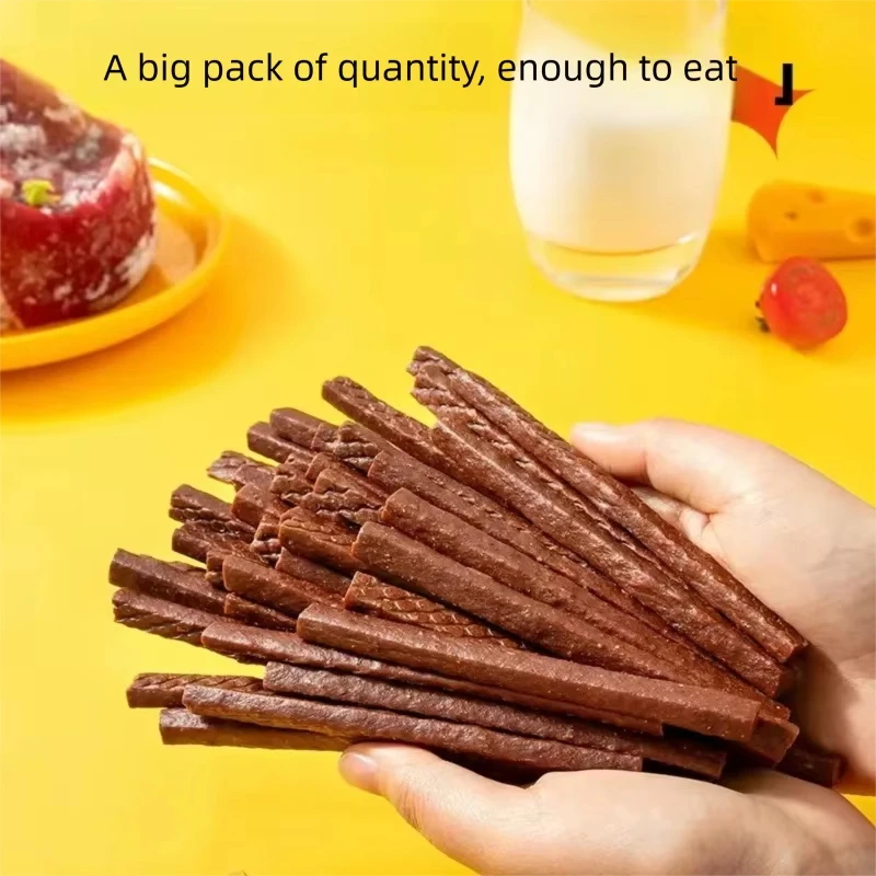 Small dog treats: beef strips, duck and chicken jerky, training treats, Teddy dog snacks, chew sticks for dogs.