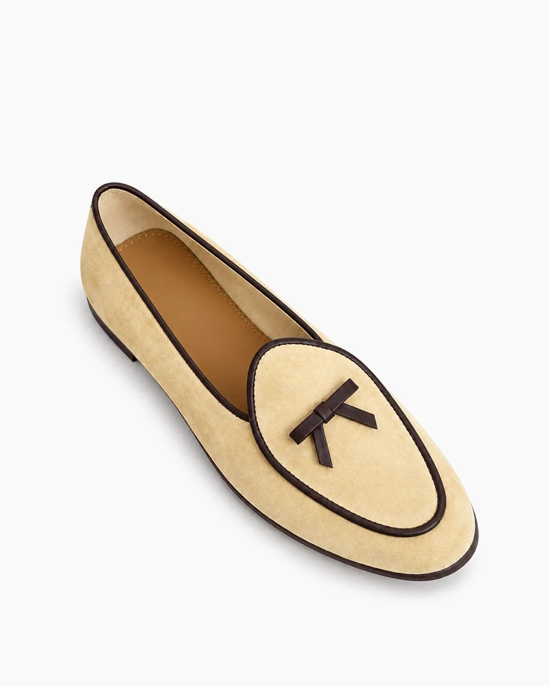 Women's Chic Suede Bow Detail Ballet Loafers