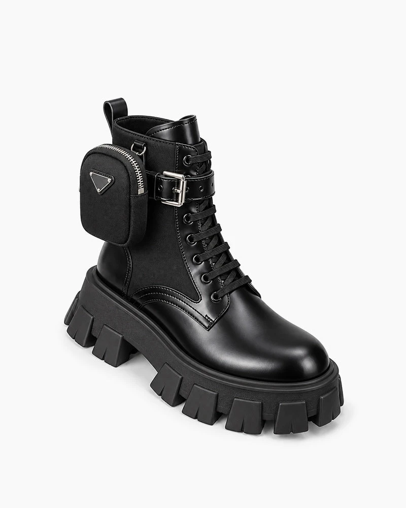 Women's Edgy Combat Boots with Utility Pocket