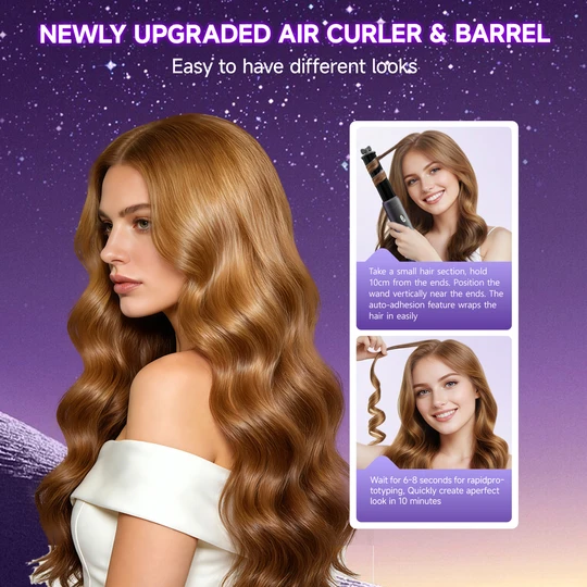 5-in-1 Air Styler & Hair Dryer, Auto-Curlers